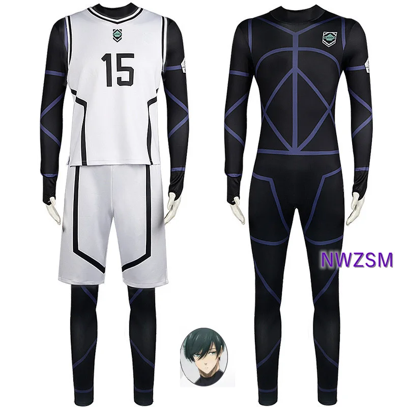 

Anime game Blue Lock Nagoya team white uniform role playing costume Bachira Meguru football uniform sportswear Chigiri Hyuma