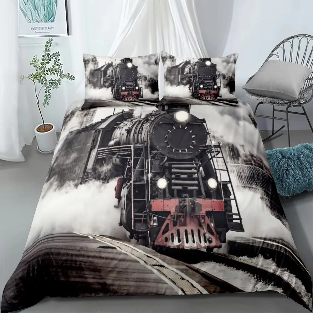 

Flying Scotsman Train Duvet Cover Set Train Pattern bedding set Single Double Queen Twin Full King Size Among Bed Linen Set