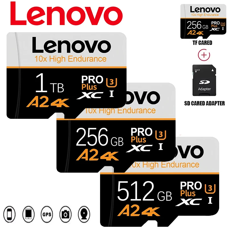 

Lenovo Mass Storage Micro TF SD Memory Card SD Cards TF Cards 1TB 512GB 32GB A1 Error Correction 4K for Android / Laptop / Phone