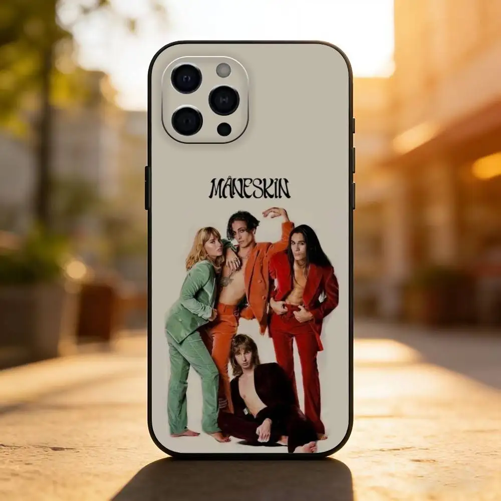 Rock Band M-Maneskin R-Rush  Phone Case For iPhone 17,16,15,14,13,12,11 Plus,Pro,Max,Mini Silicone black Soft Cover