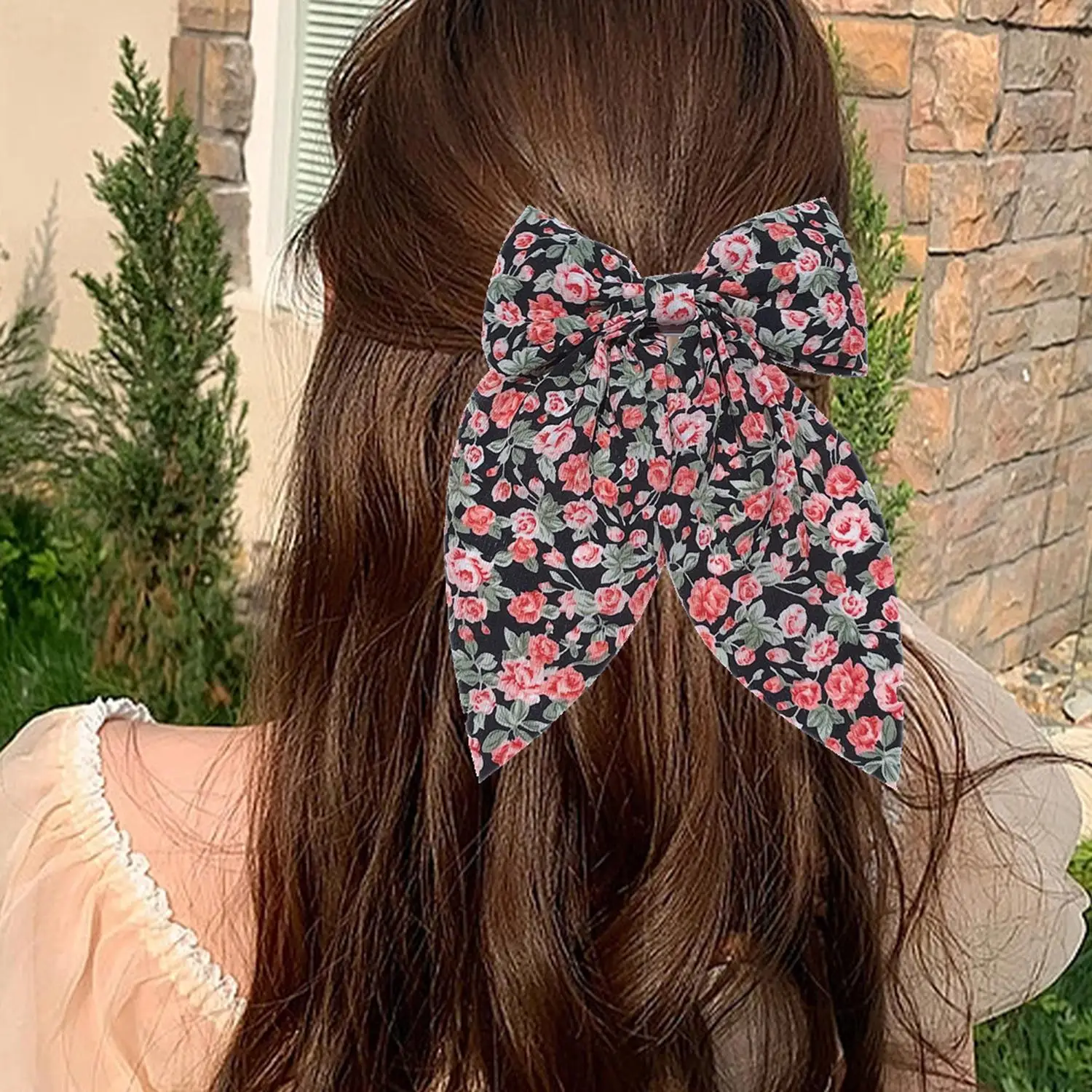 1 pz dolce floreale bowknot fermagli per capelli per le donne ragazze stampa archi forcine barrettes clip a becco d'anatra copricapi accessori per capelli