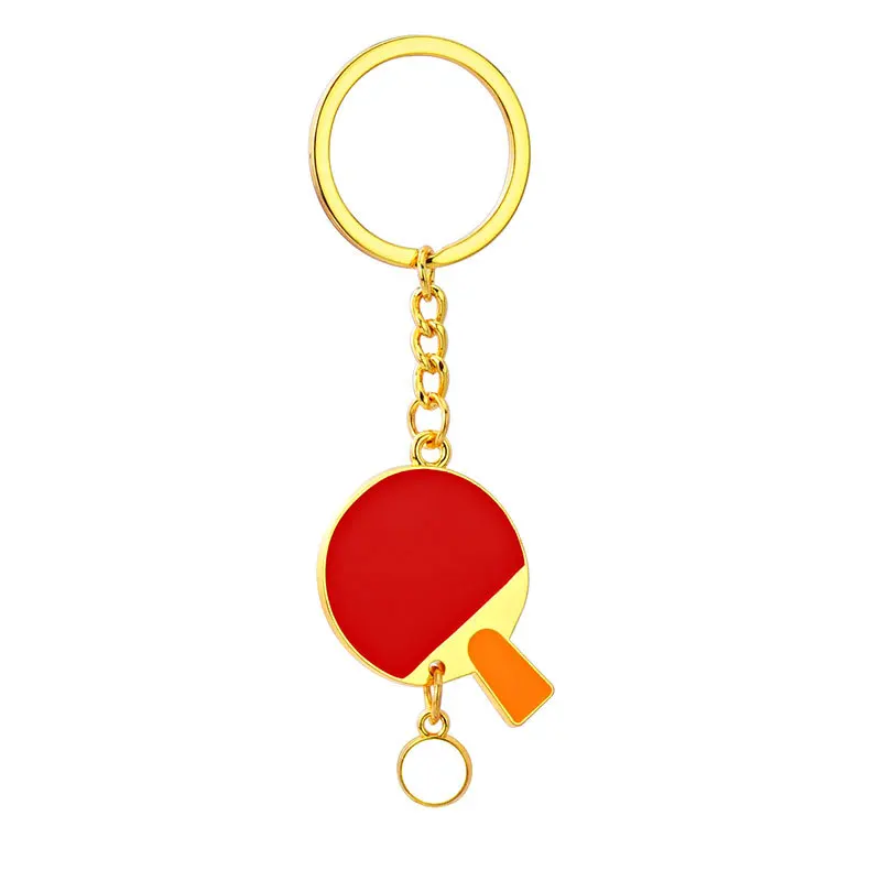 Ping Pong Racket Pendants Keychain Souvenir Table Tennis Keyrings Ball Sports Fans Key Ring Gift
