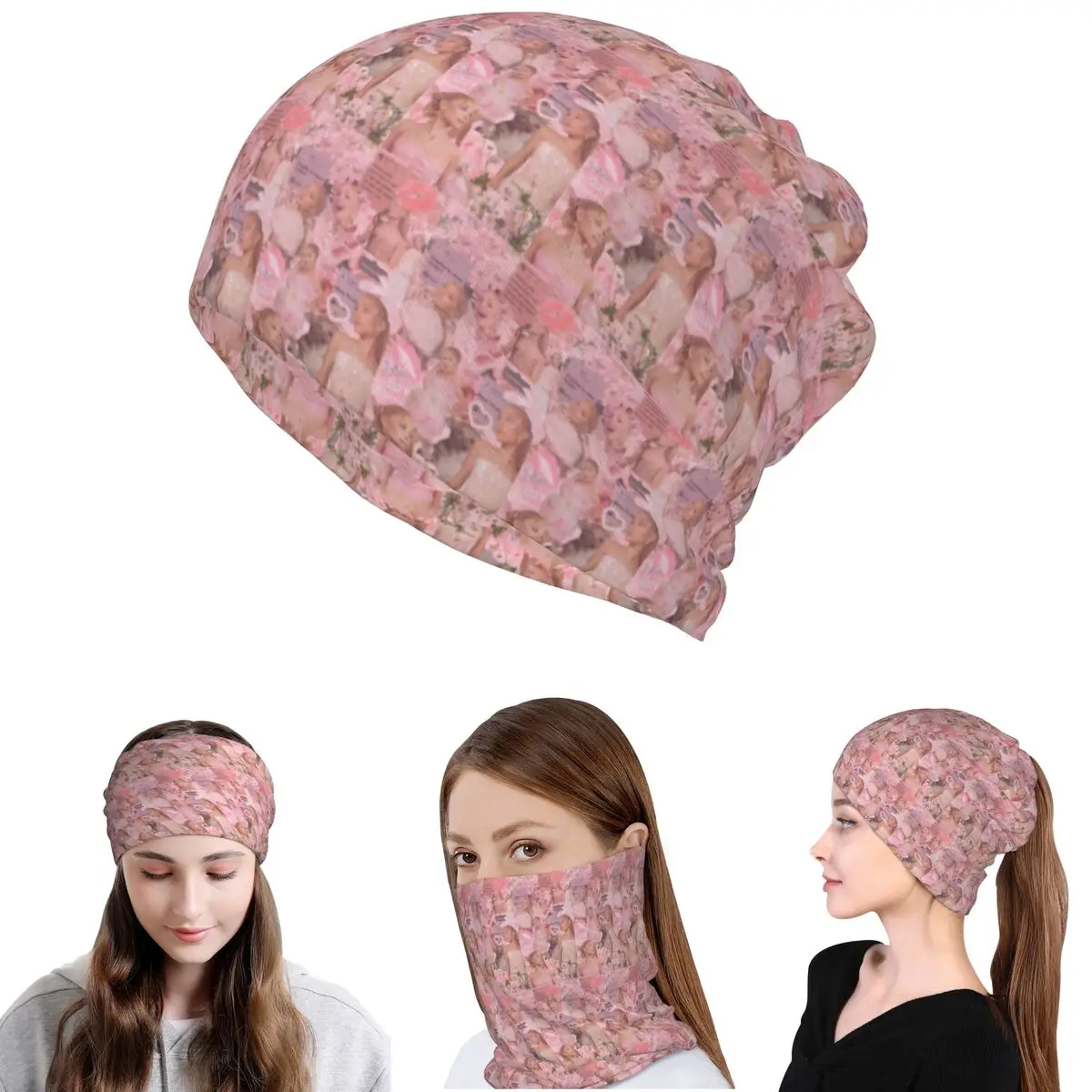 

Ariana Grande Singer Bandana Neck Cover Wrap Scarf Warm Balaclava Beanies Hat Unisex Adult Winter