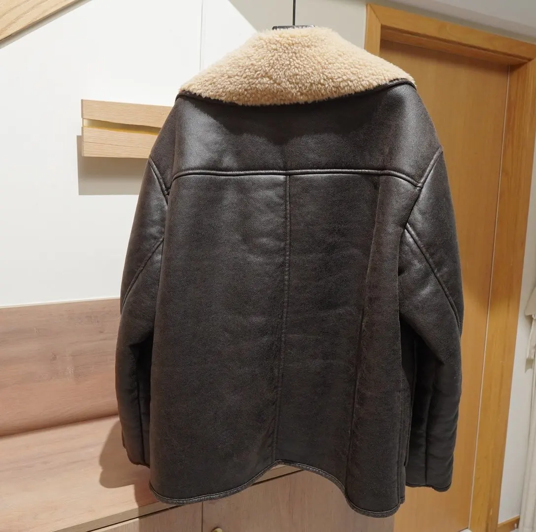Original Winter Jacket Women's Black Faux Leather Jacket Warm Streetwear Outwear Elegant Warmth Coat Ladies Jackets Coat Tops