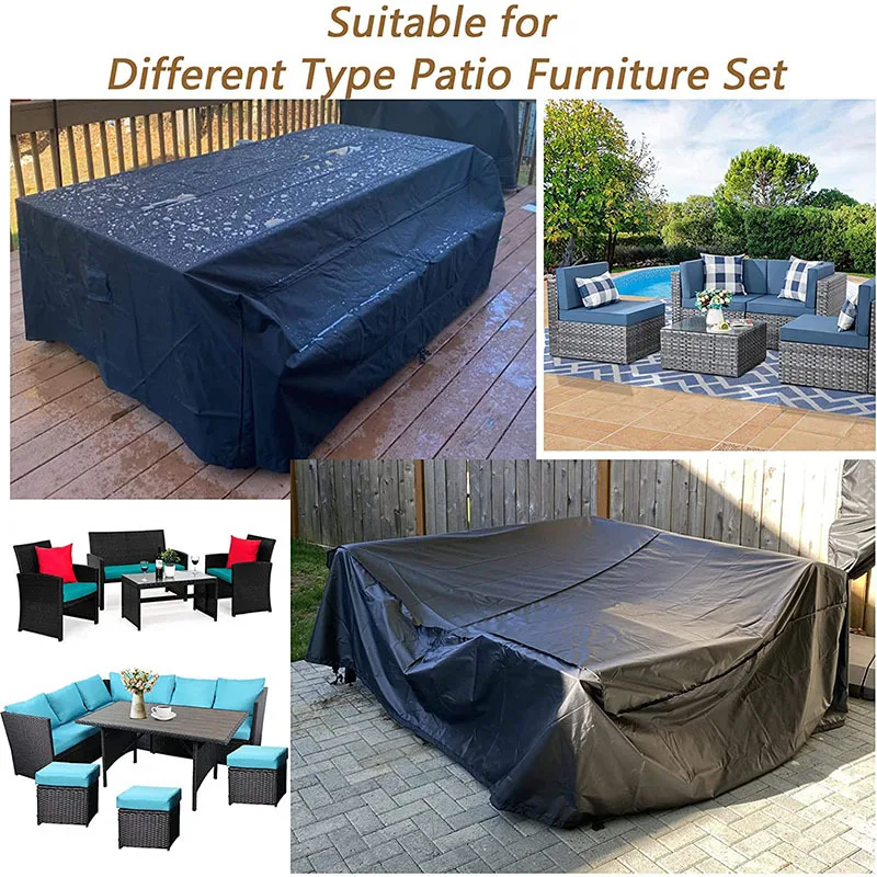 

72 Size Gray Waterproof Cover Outdoor Patio Garden Furniture Covers Rain Snow Chair covers for Sofa Table Chair Dust Proof Cover