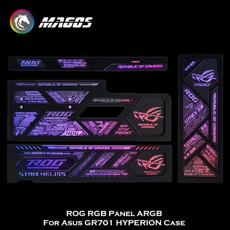 Imagem -05 - Painel Rog Rgb Argb para Asus Gr701 Hyperion Case Acrílico uv Placas de Iluminação para Sepultura Kit de Unidades