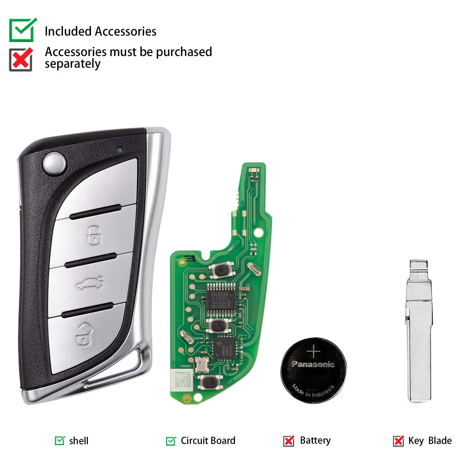 1 Piece XHORSE XNLEX0EN for Lexus Universal Wireless Remote Key 3 Buttons English Version work with VVDI VVDI2 Programmer