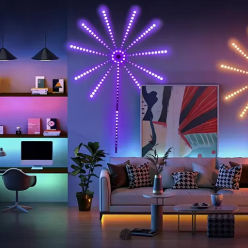 NEW 5V USB RGBlC Firework Strip Lights LED Bluetooth APP Control Smart Lamp Sync Music Bedroom Decor Dream Light LED Strip Light
