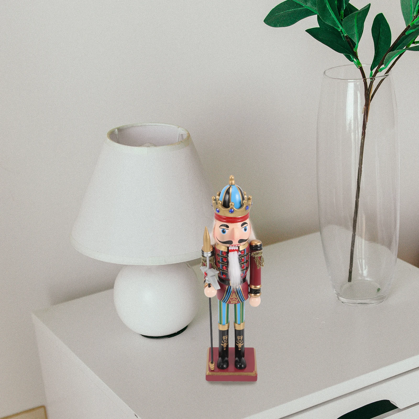 

Wood Nutcracker Decor Premium Craft Wood Material Sturdy Xmas Nutcracker Soldier Desktop Ornament Christmas Party