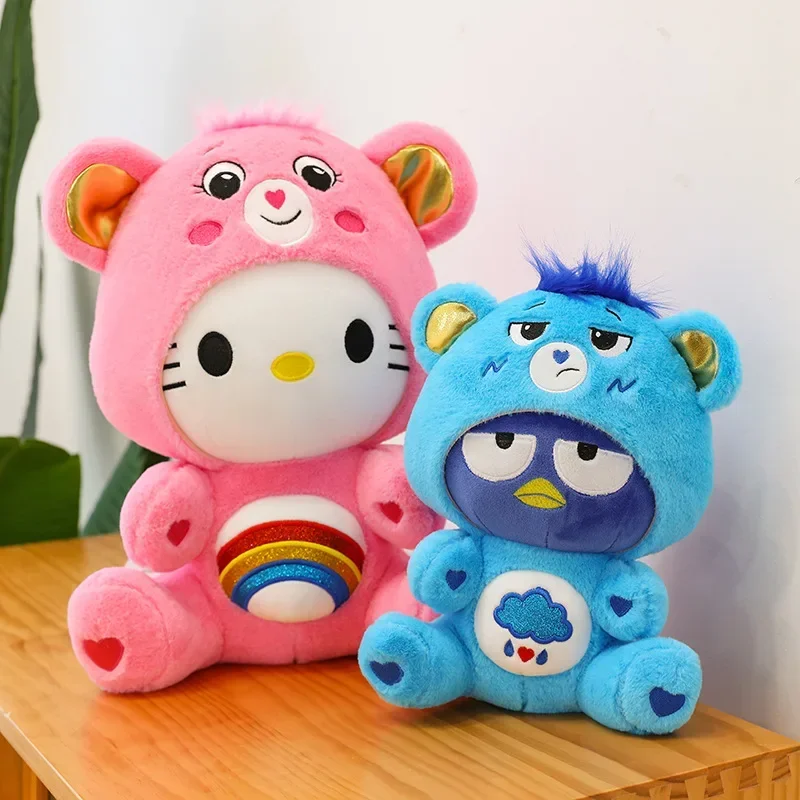 50cm Kawaii Cartoon Care Bears Cross-Dressing Hello Kitty Big Plush Toy Rainbow Bear Plush Doll Bedroom Pillow Kid Birthday Gift