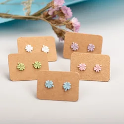 Forest Element Multicolor Small four-leaf Clover Ceramic Earrings Exquisite Porcelain Accessories Wholesale #LY217