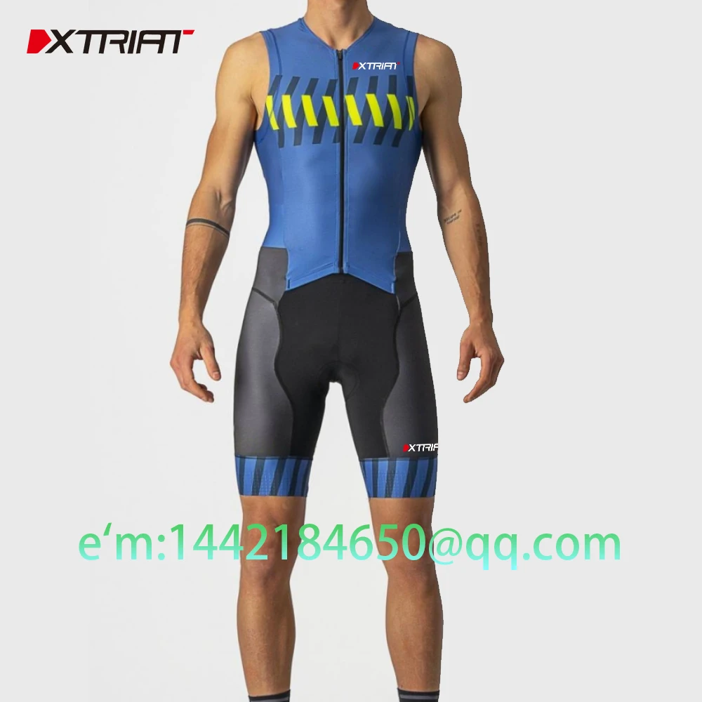 Xtriat triathlon correndo bicicleta ciclismo conjunto de macacão dos homens skinsuit ciclismo sem mangas correndo skinsuit macacão