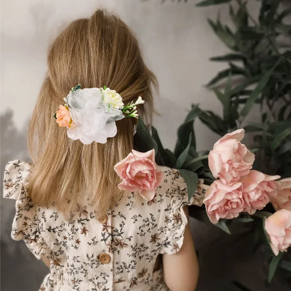 Diadema elástica con flores para niña, banda para el pelo para recién nacido, diadema para niño pequeño, accesorios para niños, regalos de Navidad,