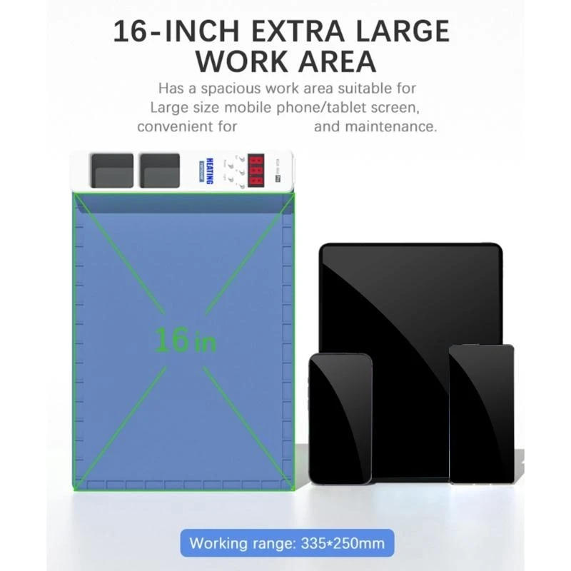 A2BE 16inch LCD Separator Intelligent Screen Heating Separator for Mobile Phone Screen Heating Repair Pad Tool Accessories
