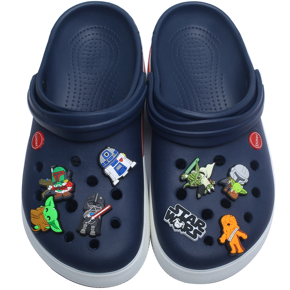 Single sale 1pcs Disney Baby Yoda Shoe Charms PVC Accessories DIY Shoe Decoration For Kids X-mas Gifts image 4