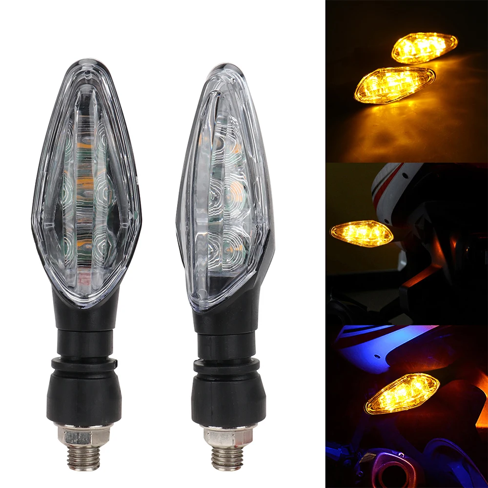 Motocicleta Turn Signal Lights, Luz de condução, Indicador de cauda, Luz de advertência, Sinais decorativos, Sem piscar, 2PCs, 3LED