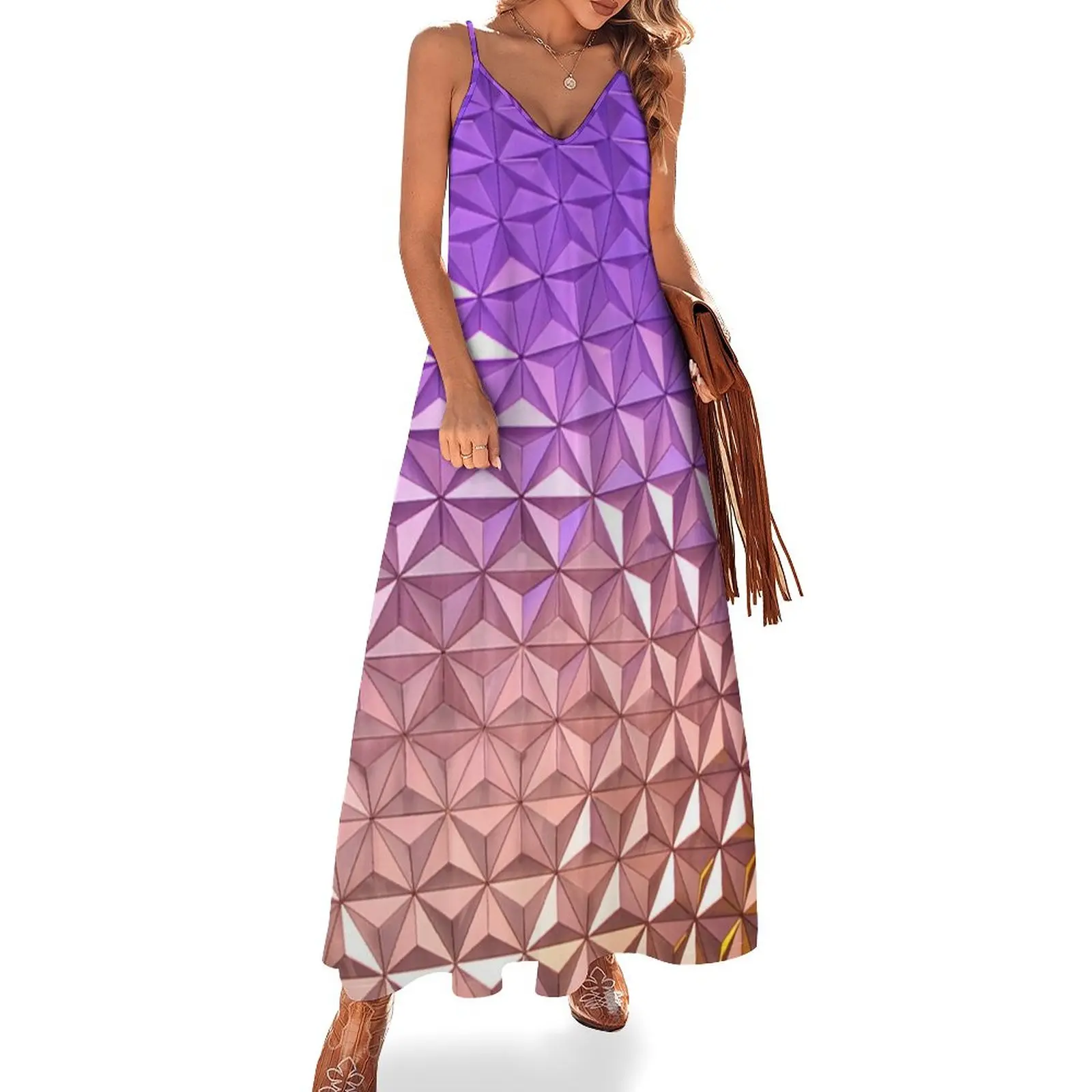 

Spaceship Earth at Night in Epcot Sleeveless Dress prom dresses women's clothing summer 2023 novelties