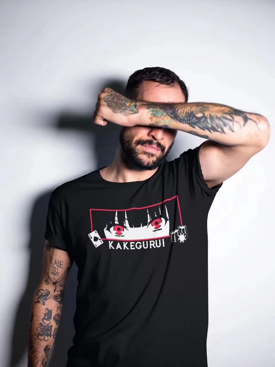 Kakegurui Yumeko Jabami Anime T-Shirt Red Eye Poker Casino Print Oversized Cotton Japanese Streetwear Summer Casual Hot Sale