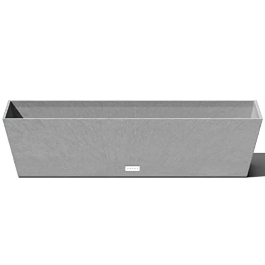 

Прямоугольный горизонтальный ящик-кашпо серии Pure для окон, балконов и террас, всепогодный, прочный, с дренажем