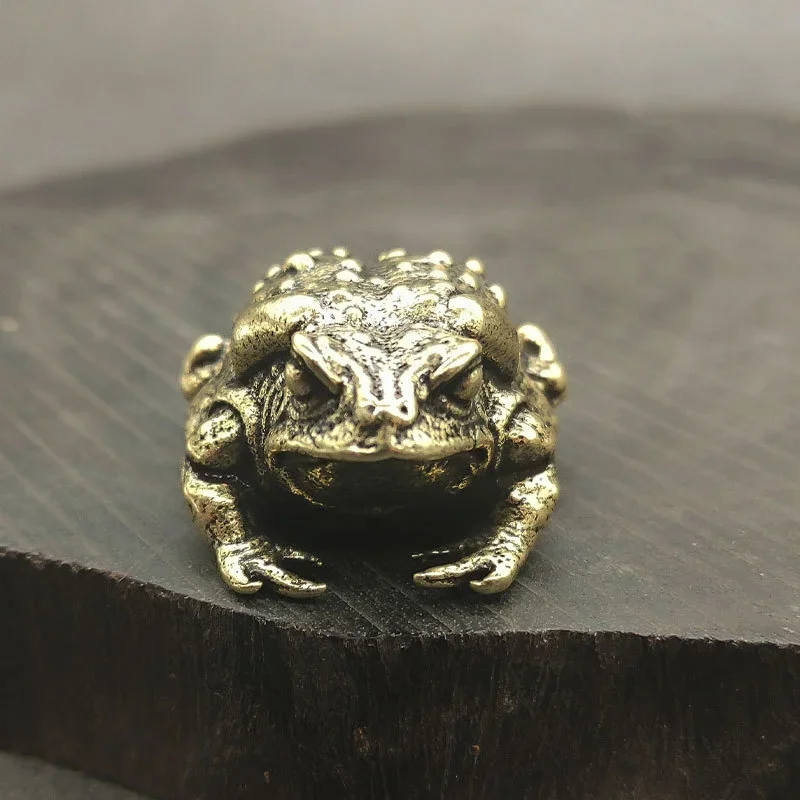 Little Fairy/ Retro Pure Brass Toad Tea Pet Creative Home Ornaments Metal Animal Model Ornaments Home Garden Decoration Gifts