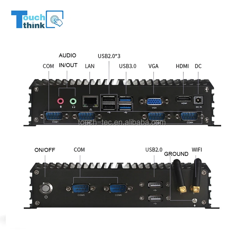 Computer industriale portatile PC industriale Win7/8/10/XP Linux 1080P 2GHz Quad Core Mini PC industriale tutto in uno