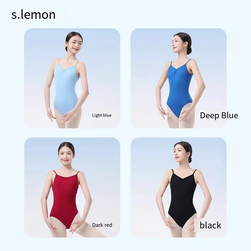 Body da balletto per ginnastica senza schienale con canotta da ballo al limone per donne e ragazze