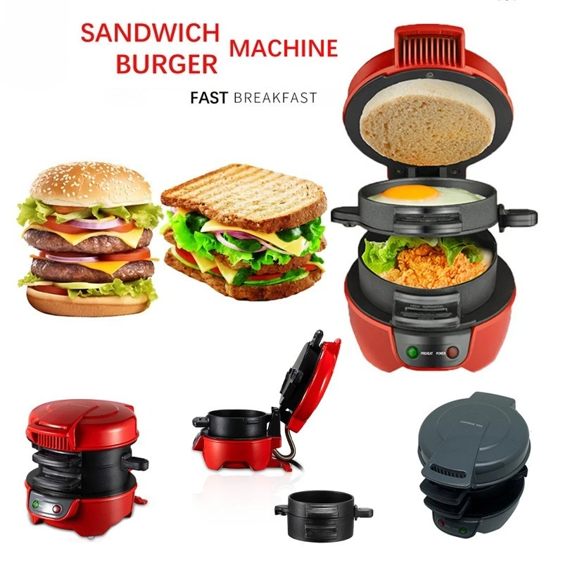 

Универсальные мини-сэндвич-машины, легко чистящаяся съемная гамбургерная машина, домашняя машина для завтрака, тостер для омлета, электрические остановки тортов