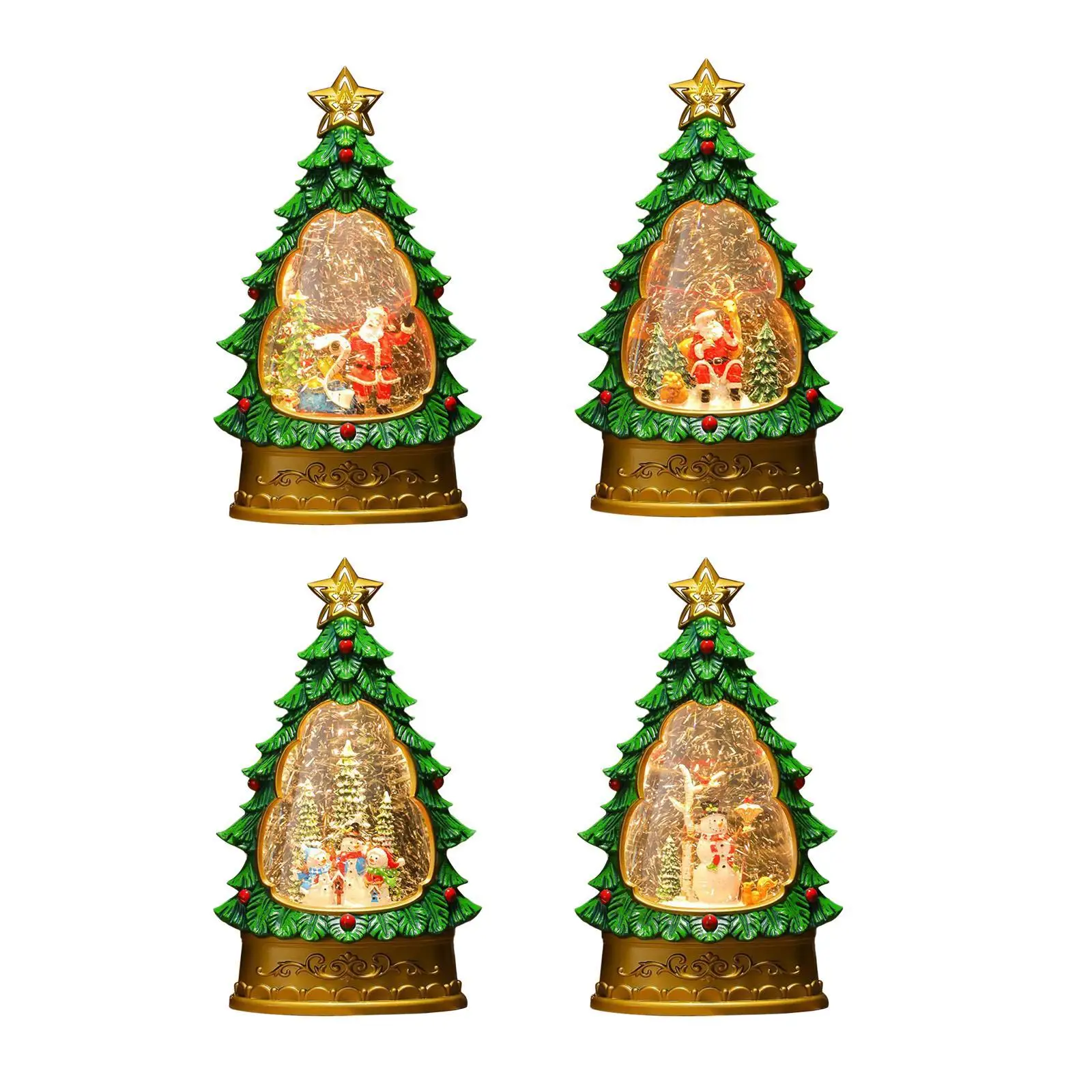 

Xmas Decoration Decorative Artwork Ornament Craft Christmas Music Box Night Light for Cabinet Bookshelf Fireplace Table Holidays