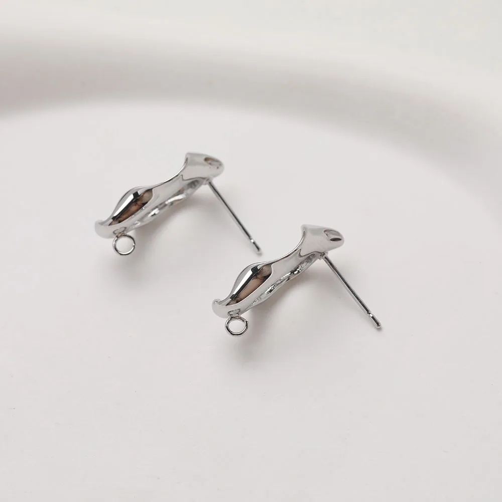 4 Stück 14 Karat vergoldet unregelmäßige gerollte Kante Ohrringe Ohr stecker Schmuck DIY Herstellung liefert hand gefertigtes Material Zubehör