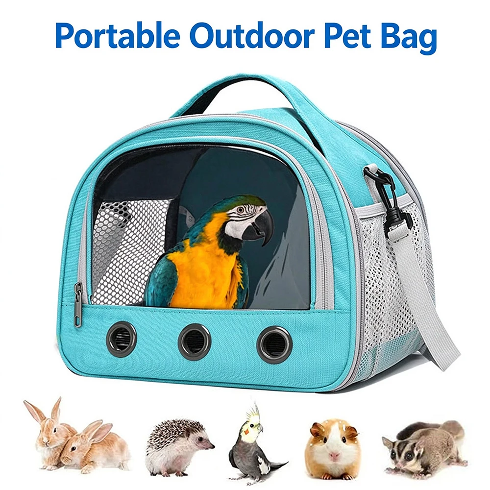 Parrot Travel Carry bag Portable Pet Carrier Transparent Hamster Travel Case Shoulder Bag for Small Pets