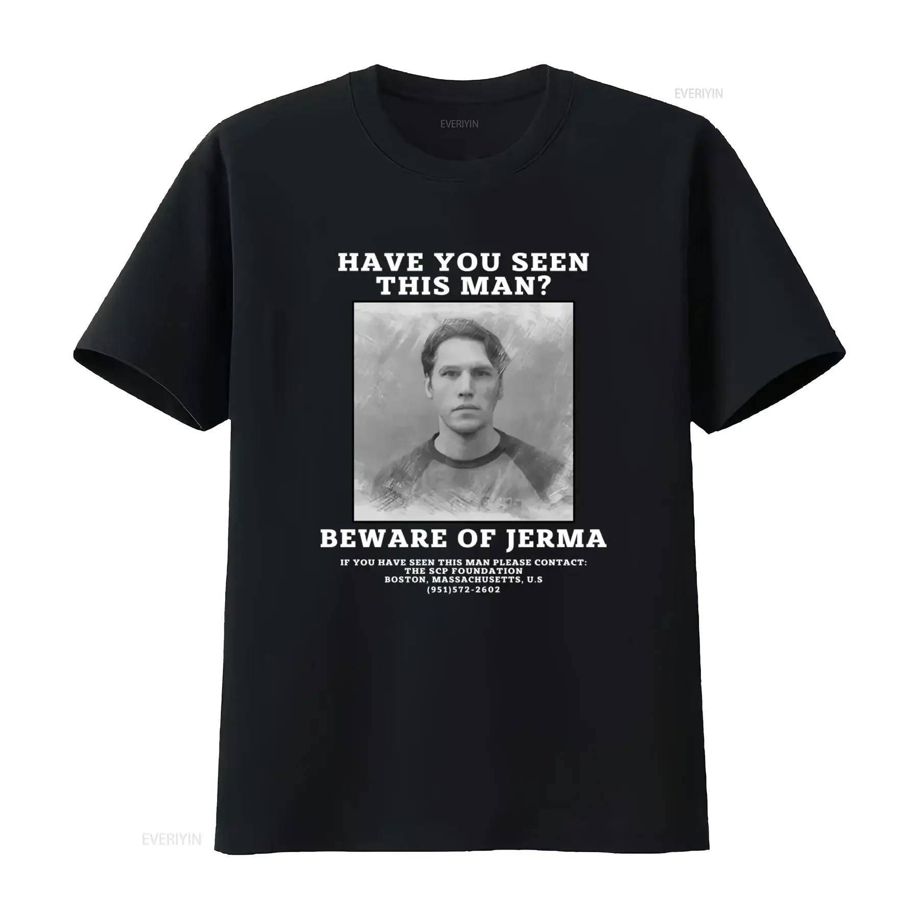 T-shirt Jerma985 « Have You Seen This Man » inspiré de la fondation SCP, design unique pour les fans, impression de haute qualité disponible