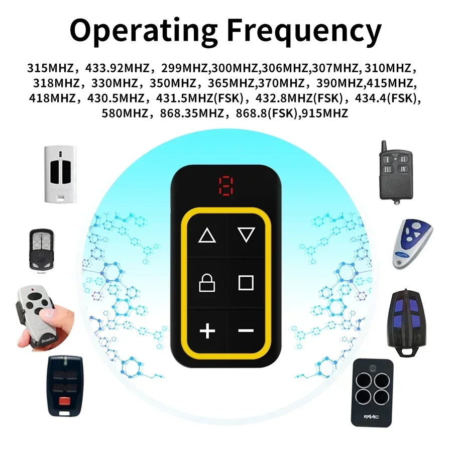 8 Channels 300-915MHZ Universal Garage Remote Control Multi Frequency Duplicator Garage Door Remote Multi Brand Remote Control