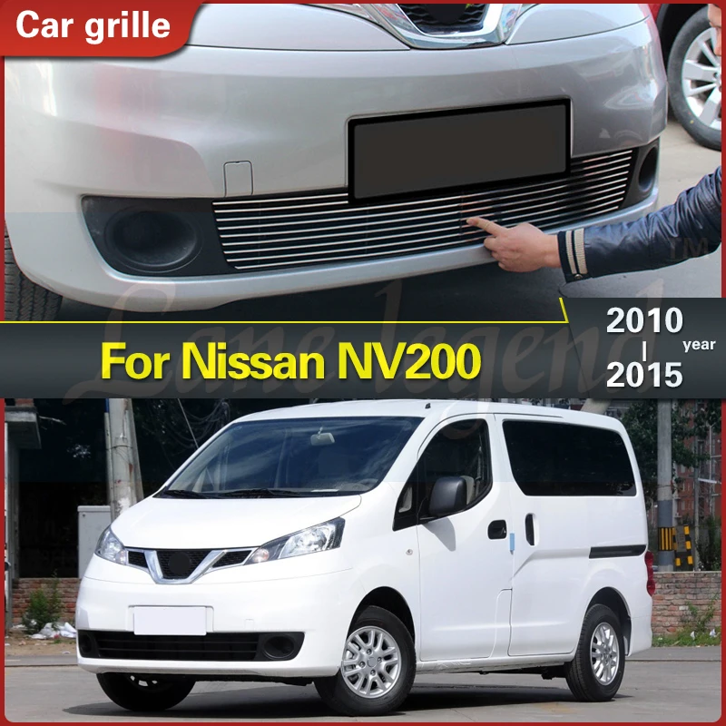 For Nissan NV200 2010-2015 Quality Stainless Steel Car Front Bumper Mesh Grille Around Trim Racing Grills Racing Grill