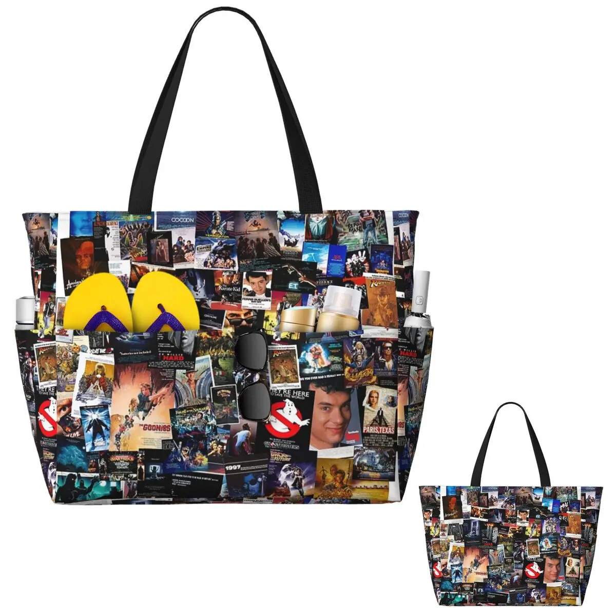 

Пляжная большая сумка из фильма 1980-х годов, спортивная сумка для занятий йогой в тренажерном зале, большая большая сумка, женская дорожная сумка, сумка для фитнеса