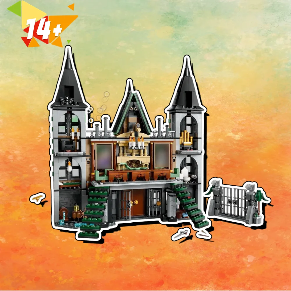 

1601 шт. модель строительных блоков FIT 76453Malfoy Manor модульные кирпичи игрушка украшение дома подарки на Рождество и день рождения для друзей