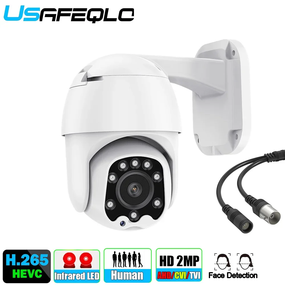 

USAFEQLO HD 1080P AHD Mini Speed Dome PTZ Camera 30M IR Night Vision Waterproof Outdoor XVI Coaxial Control Security Camera