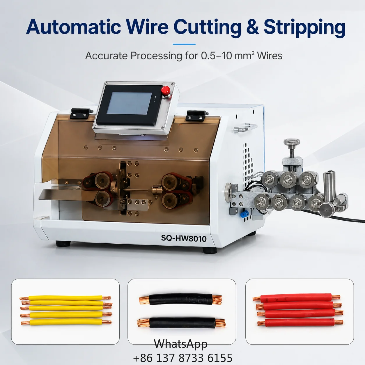 Non Damaging Belt Feed Automatic High Precision 8-Wheel Drive Wire Stripping Machine 0.5-10mm2 PVC Insulated Cable Cutter For