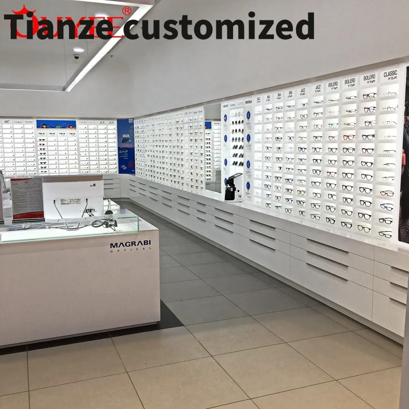 Customized-New Model Decoration Optical Shop Names Display Counter Design Layout