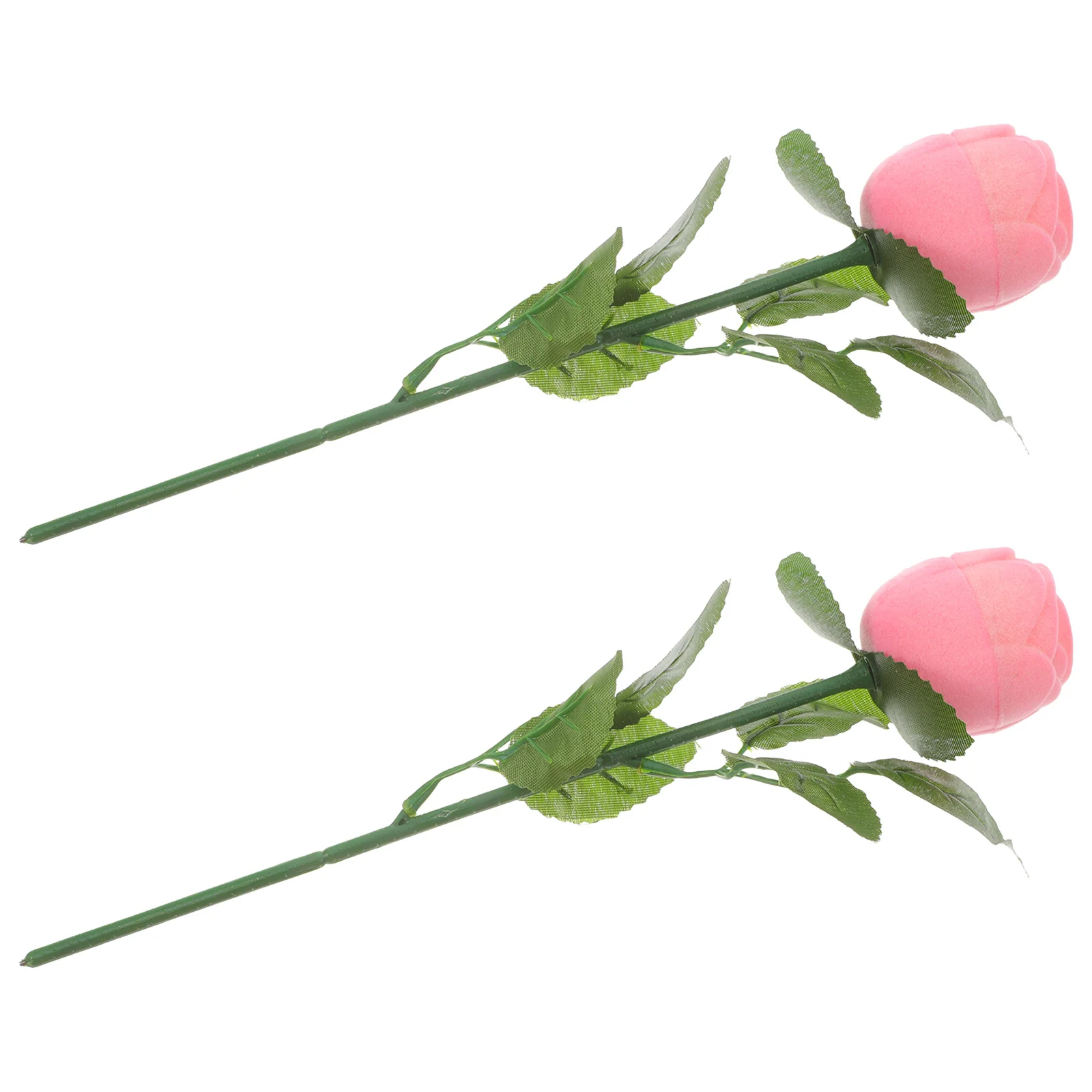 

2Pcs Rose Shaped Jewelry Box Romantic Ring Holder Proposal Engagement Ring Case Flower Jewelry Organizer for Valentine's Day