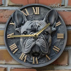 French Bulldog Themed Silent Wall Clock- Diy Spring Bedroom Decor, Perfect Graduation Gift For Girls  wall clock modern design