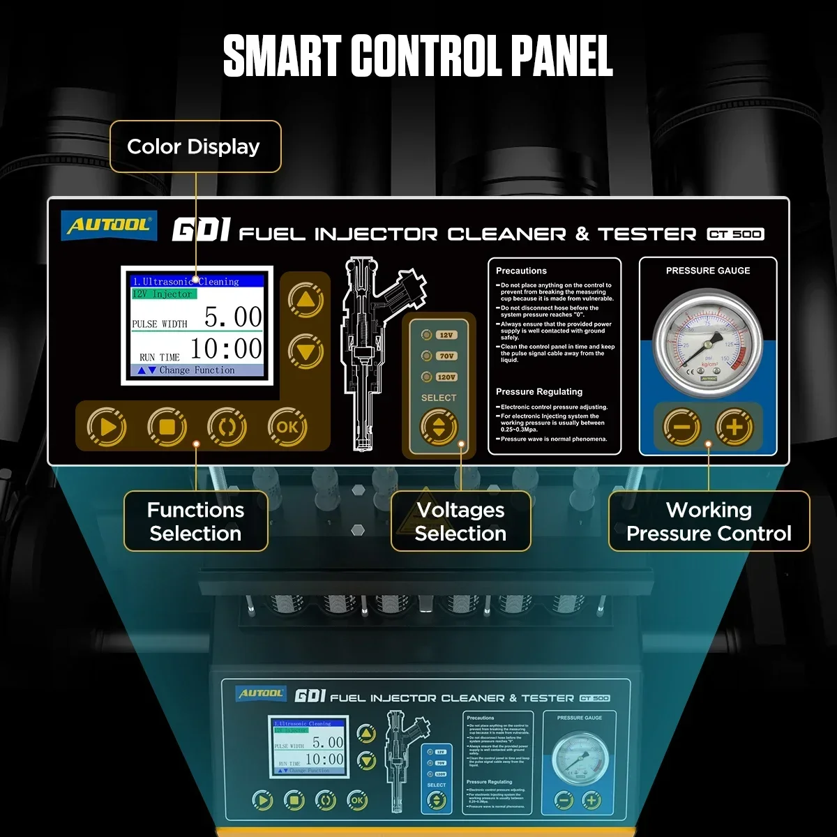 AUTOOL CT500 GDI EFI FEI Fuel Injector Cleaner & Tester Machine 6 Cylinders Fuel Injector Cleaner Tester for Car & Motorcycle