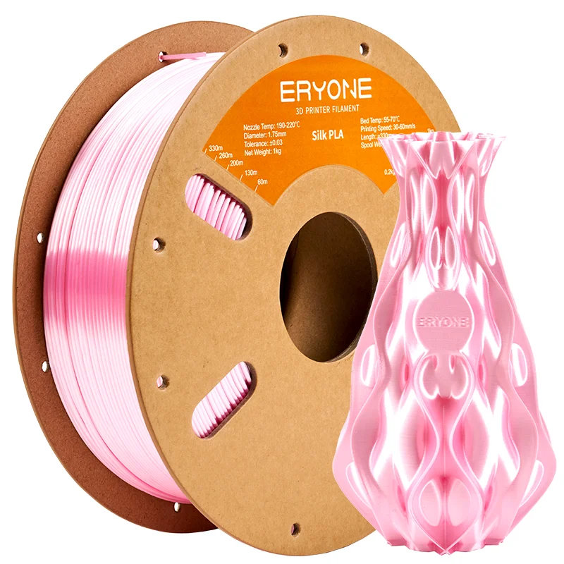 ERYONE 1KG Seide PLA 3D-Drucker Filament 1,75mm, Premium Seide Glänzende Oberfläche Einfarbig, Glänzende Glatte Oberfläche 1kg Spule