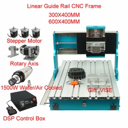 Kit de tour de routeur à bois avec boîtier de commande DSP, mini bricolage, cadre CNC 6040, rail de guidage linéaire, machine à graver CNC 3040, broche 1500W