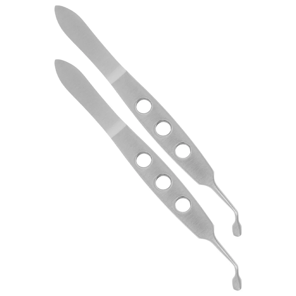 Pinzas para párpados de acero inoxidable, herramienta de cuidado de ojos de punta redonda de precisión, Expressor de masaje Meibomian, pinzas para tratamiento de párpados, 2 uds.