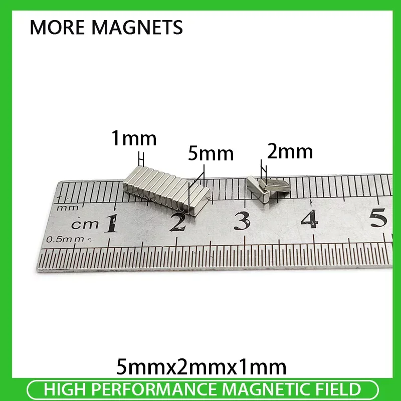 

50~2000PCS 5x2x1mm Neodymium Magnet 5mm x 2mm x 1mm N35 NdFeB Block Super Powerful Strong Permanent Magnet