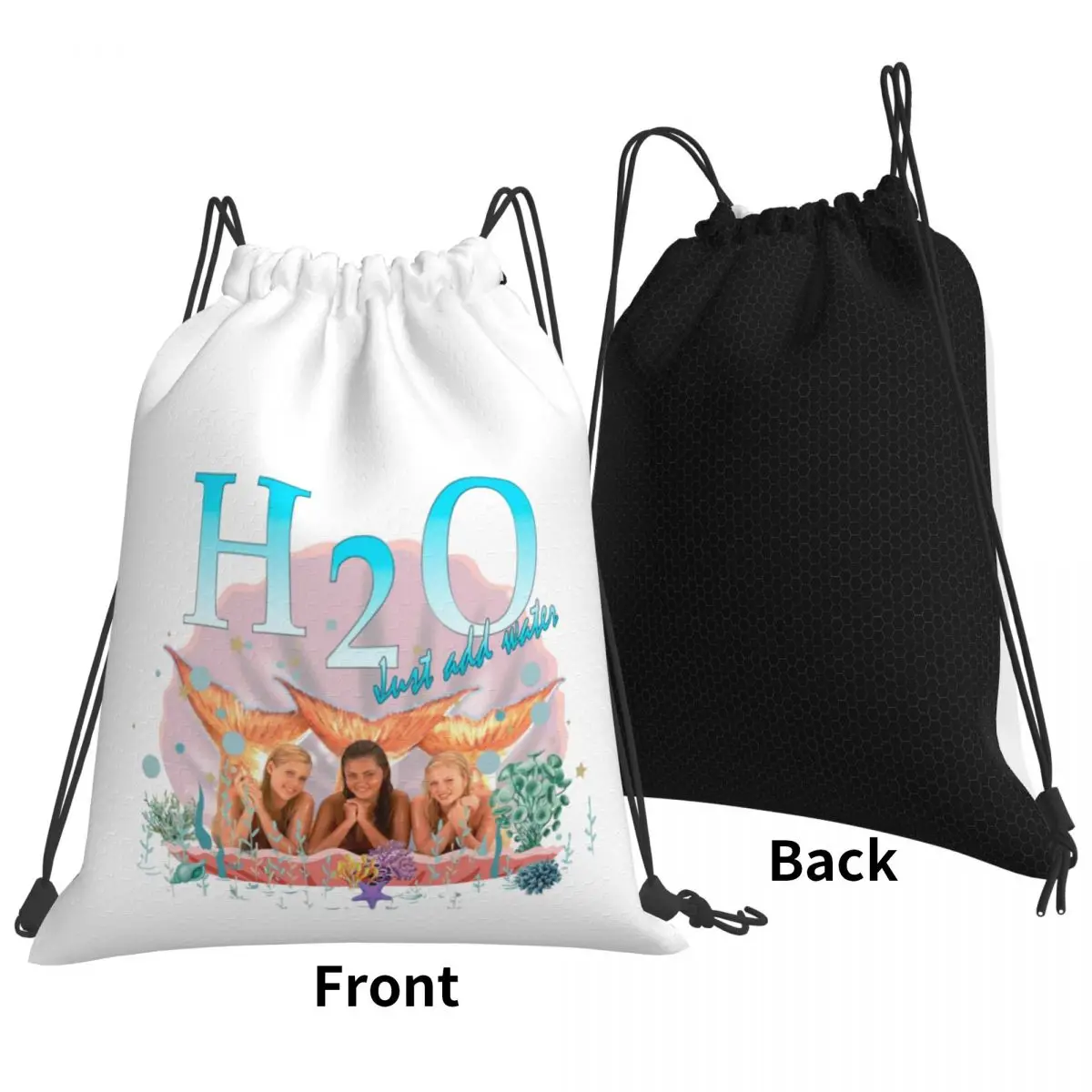 H2O Just Add Water Premium Backpacks Portable Drawstring Bundle Pocket Sports Bag Book Bags for Man Woman School