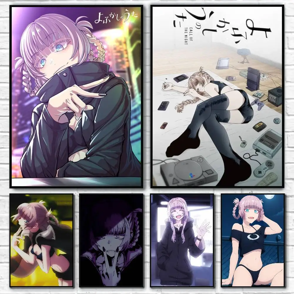 1 قطعة أنيمي فتاة نداء الليل المشارك ذاتية اللصق الفن ورق مقاوم للماء ملصق مقهى بار غرفة جدار ديكور