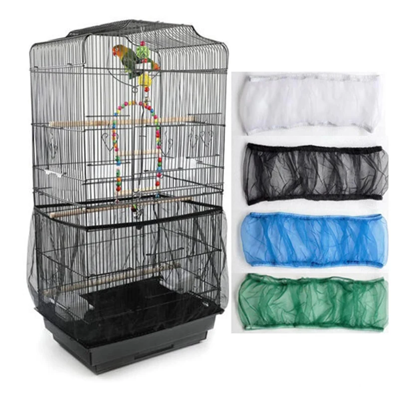 Mesh Bird Cage Cover Shell Skirt Net Dustproof Birdcage Parrot Cage Net Pet Accessories Airy Mesh Parrot Bird Cage Net