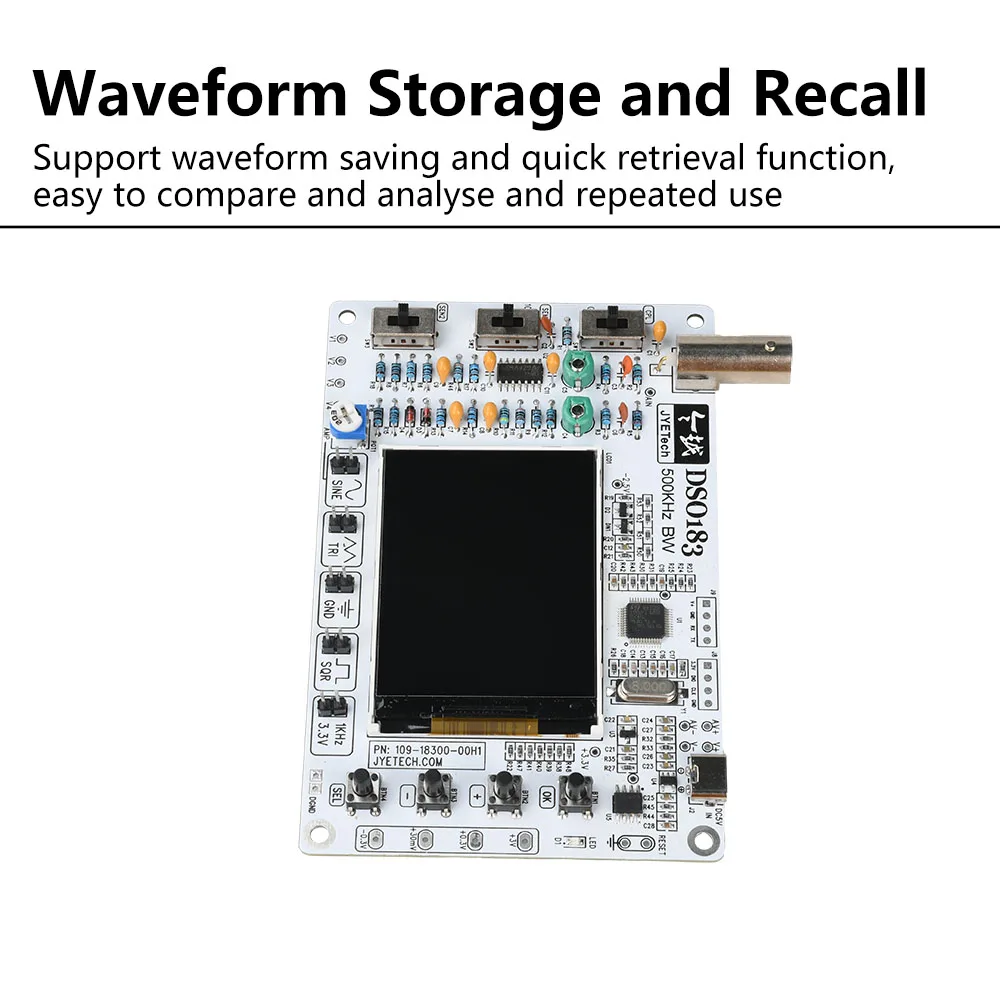 DSO183 DC 5V Digital Oscilloscope DIY Kit, 0–500 kHz Oscilloscope Electronics Soldering Kit, Type-C Connector image 4