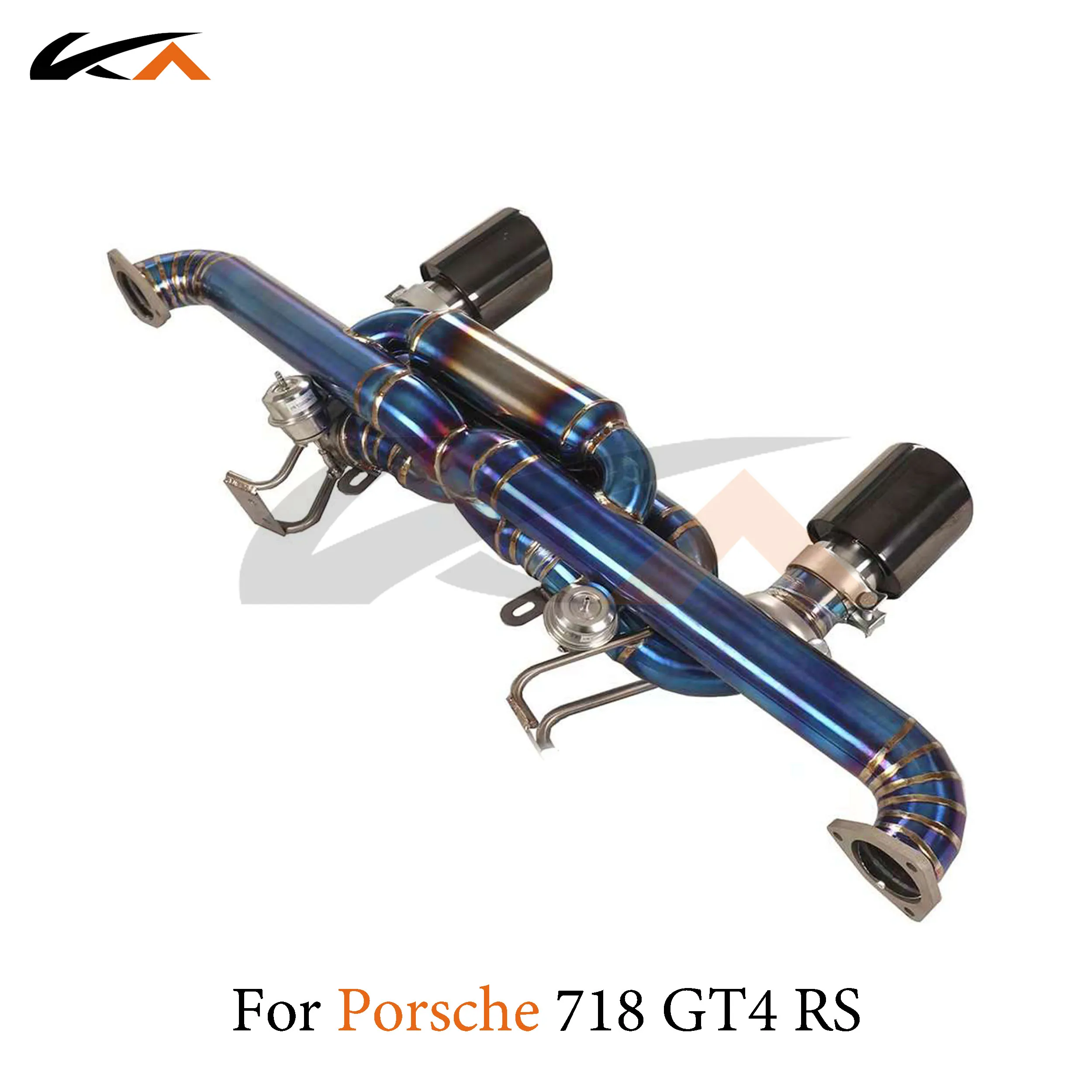 KA Tuning exhaust system parts titanium alloy catback for Porsche 718 GT4 RS 4.0 rear section performance muffler valve